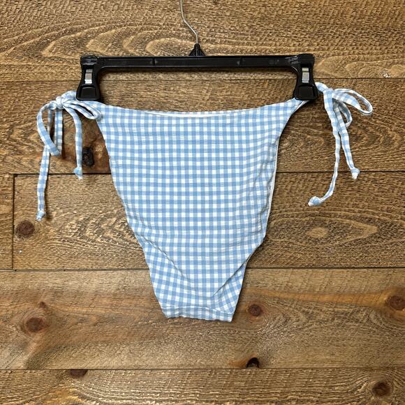 Andie Swim The String Bottom in Blue Gingham Size large NWT - Picture 2 of 9